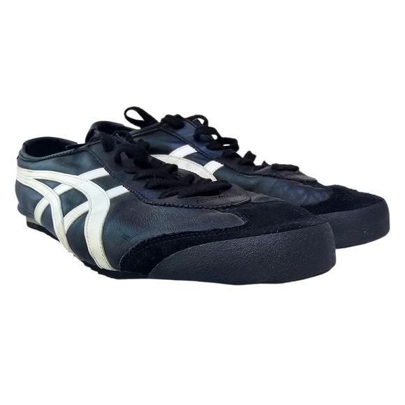 Onitsuka Tiger Mexico 66 SD Vin Men's Black & White Leather Sneakers - Size 13 - Picture 1 of 12
